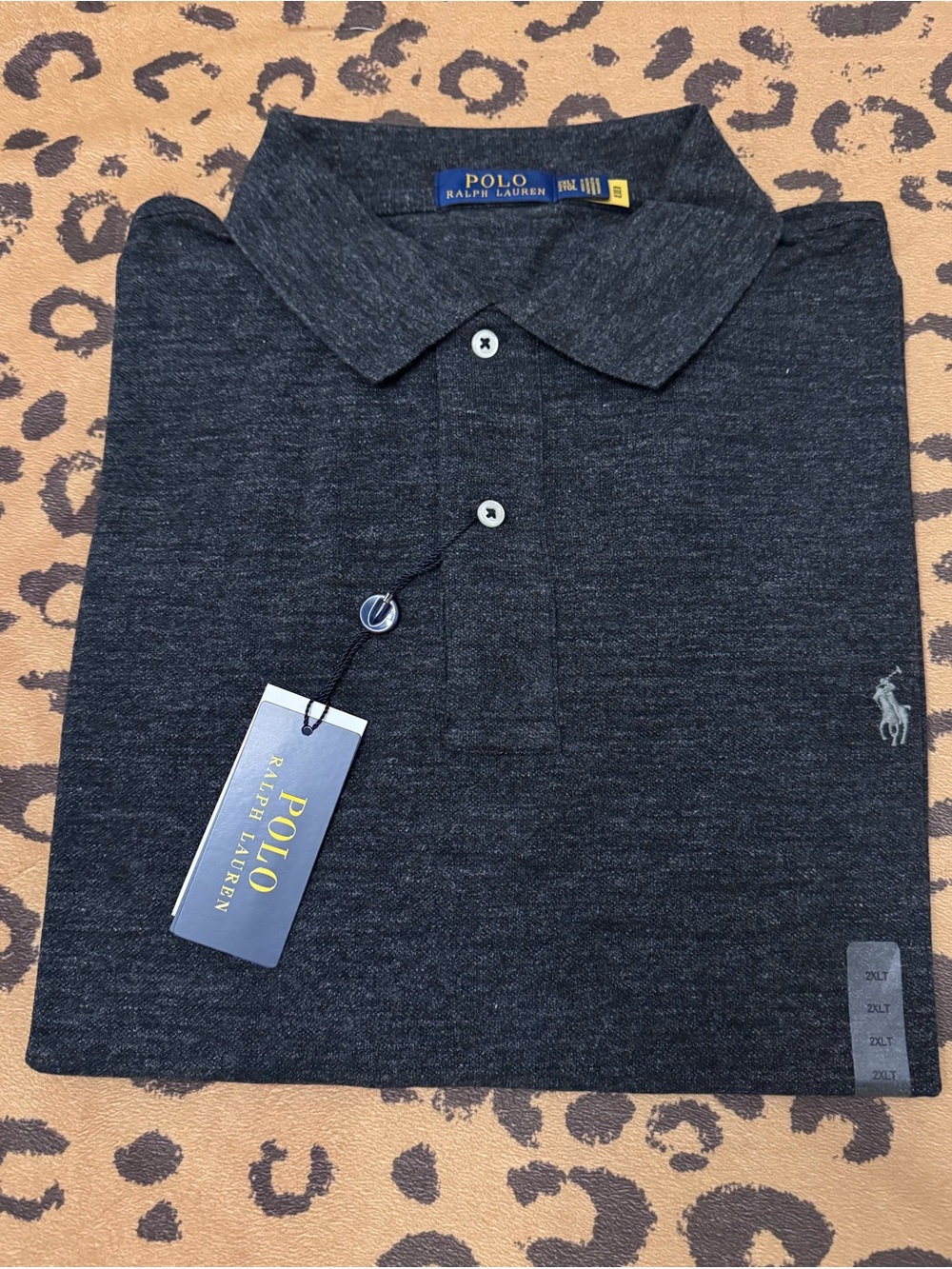 Ralph Lauren Polo Shirt in Heather Gray/Black